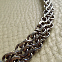 1963 Vintage Swedish Silver Crescent Link Collar Necklace – 16 inch Length