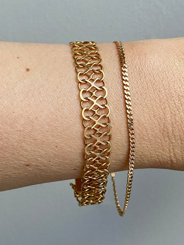Unique! Figure 8 link bracelet in 18k gold - Swedish vintage 1977 - 7.9 inch length