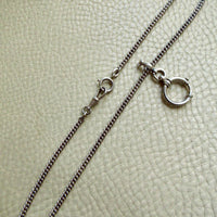 Vintage Scandinavian Silver Curb Link Watch Chain Necklace with Oversized Bolt Clasp pendant – 17.5 Inch Length