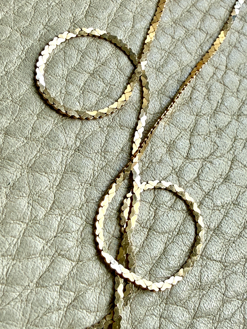 Vintage Italian 14k Yellow Gold Mirrored Heart Link Chain Necklace – 15.75 inch length