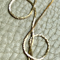 Vintage Italian 14k Yellow Gold Mirrored Heart Link Chain Necklace – 15.75 inch length