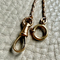 Skinny Antique Double Fetter Watch Chain Necklace 18k Gold – 17.5 Inch Length