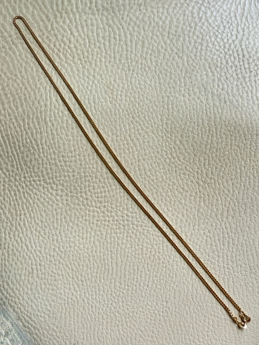 Danish Vintage 14k Gold Curb Link Chain Necklace - Excellent long length 23.75 inch length