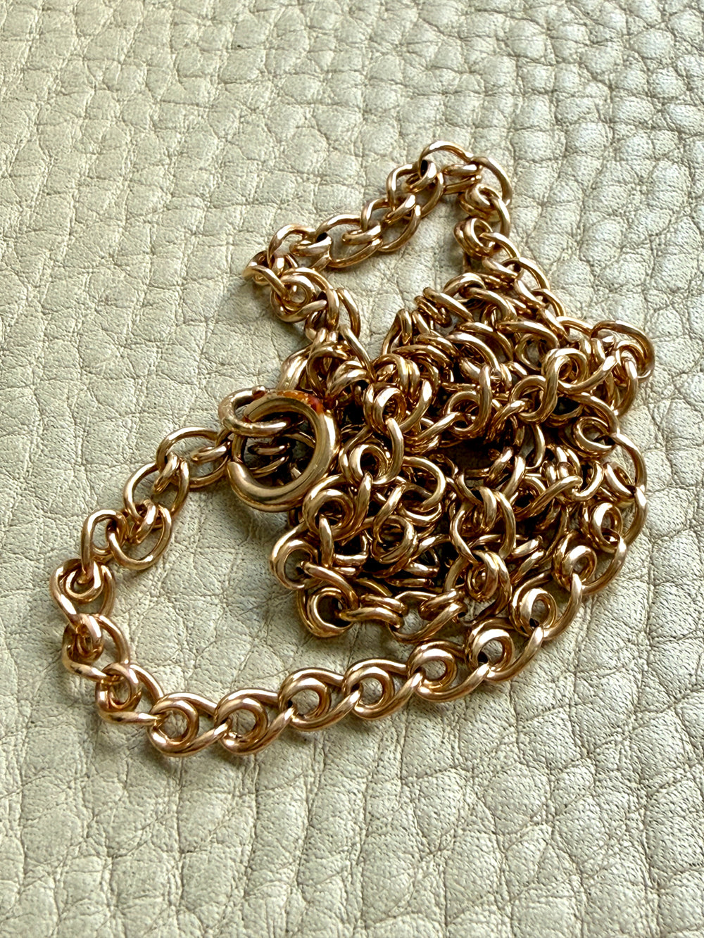 Vintage Swedish 18k Gold Spiral Link Chain Necklace – 17.25 Inch Length
