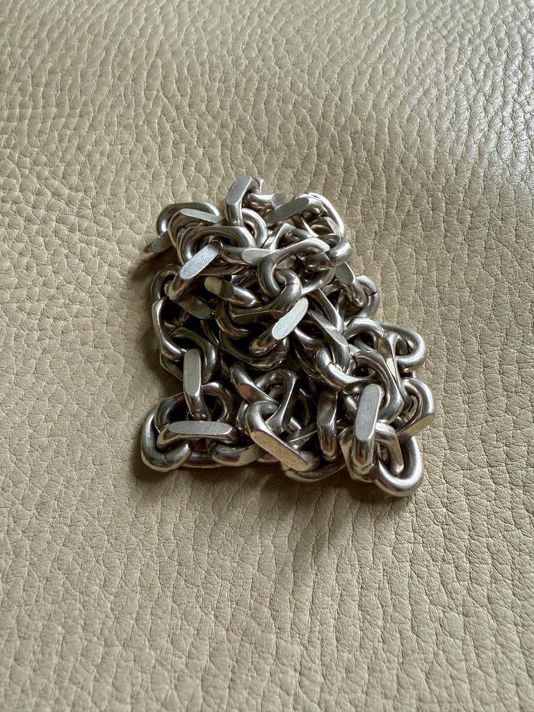 CHUNKY Vintage Sterling Silver Biker Chain Necklace - 21.3 inch length