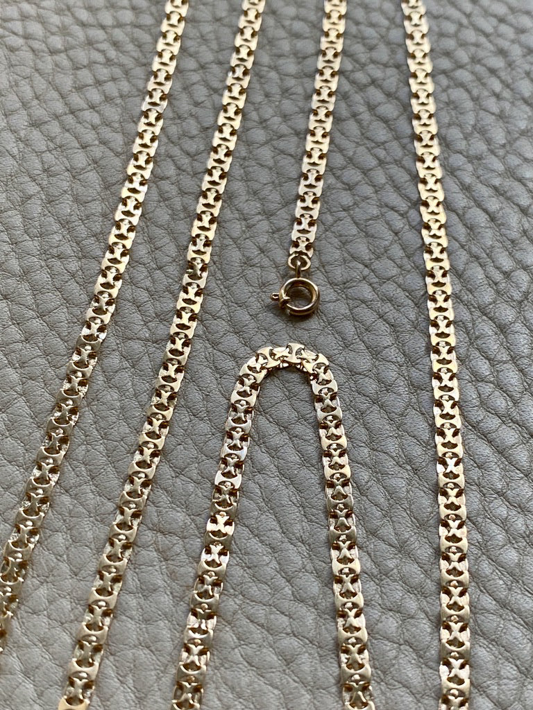 1982 Swedish Lacey 18k Gold I-link necklace - 31.5 inch length