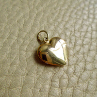 Vintage Puffy 14k Gold Heart Charm – 0.75 inch