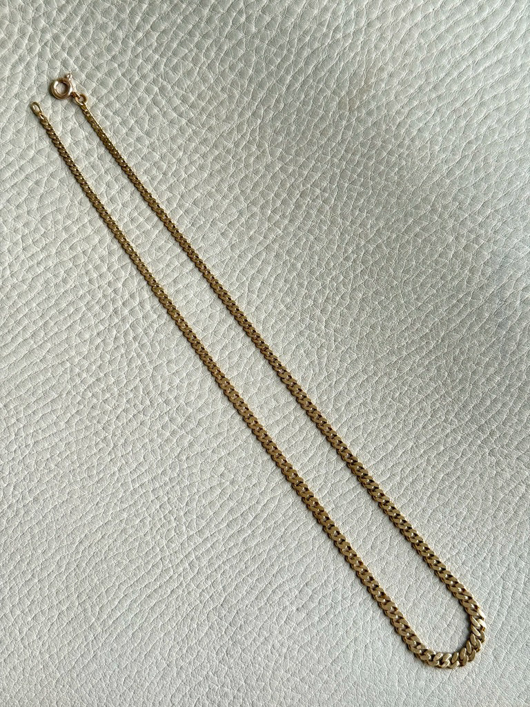 1923-1965 Swedish 18k gold pressed curb link necklace, graduated width - 17.3 inch length