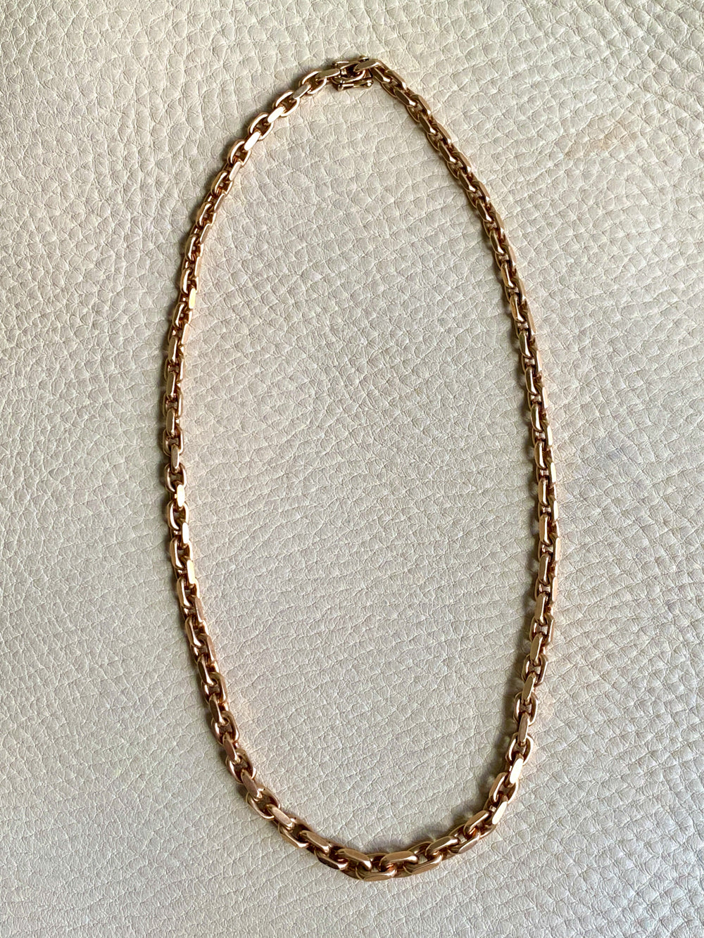 WHOA 45g Midcentury era biker link necklace! - solid 14k gold links- 16.5 inch length