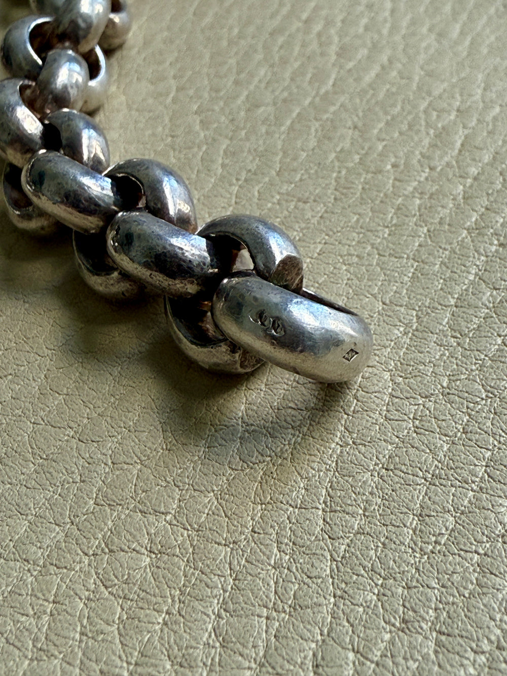 MEGA ROLO!! Heavy 228 gram Silver Rolo Link Necklace with Large Bolt Clasp - 17.5 inch length