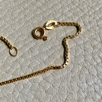 Vintage box link gold chain necklace - 16.5 inches of 18k gold