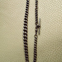 1863 Antique UK Sterling Silver Curb Link Watch Chain – 15.2 Inch Length