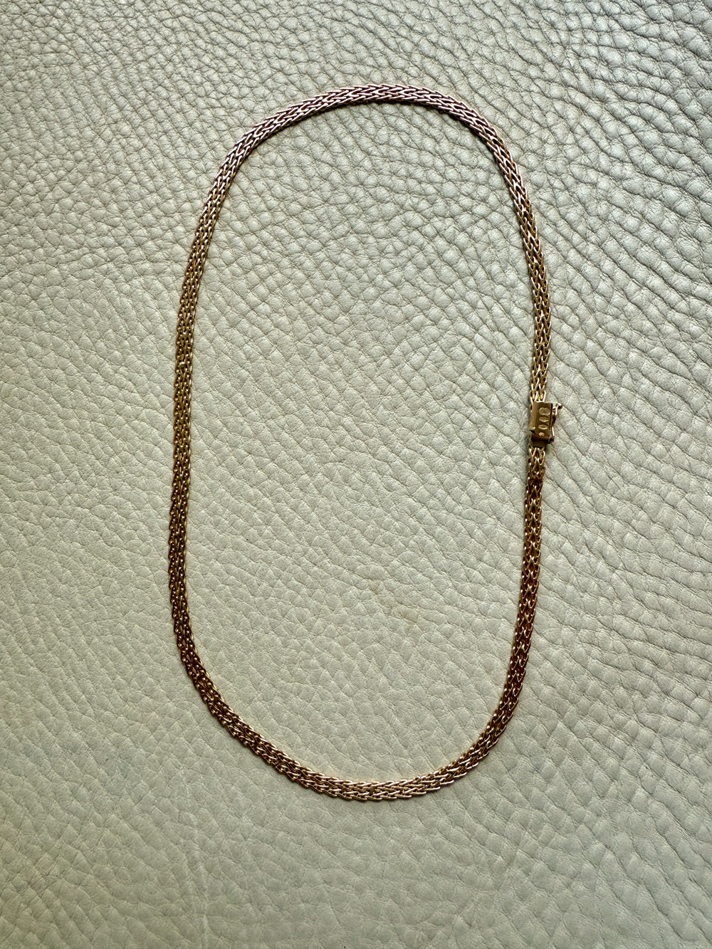 1944-1968 UnoAErre Italian Woven Flat Lay Necklace in 18k Gold - 16.75 inch length