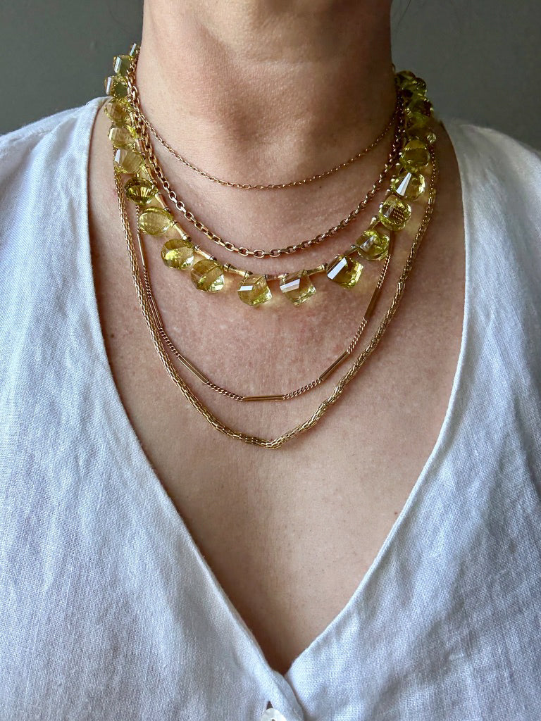 JUICY! Graduated Lemon Quartz and 14k gold necklace - 18 inch length