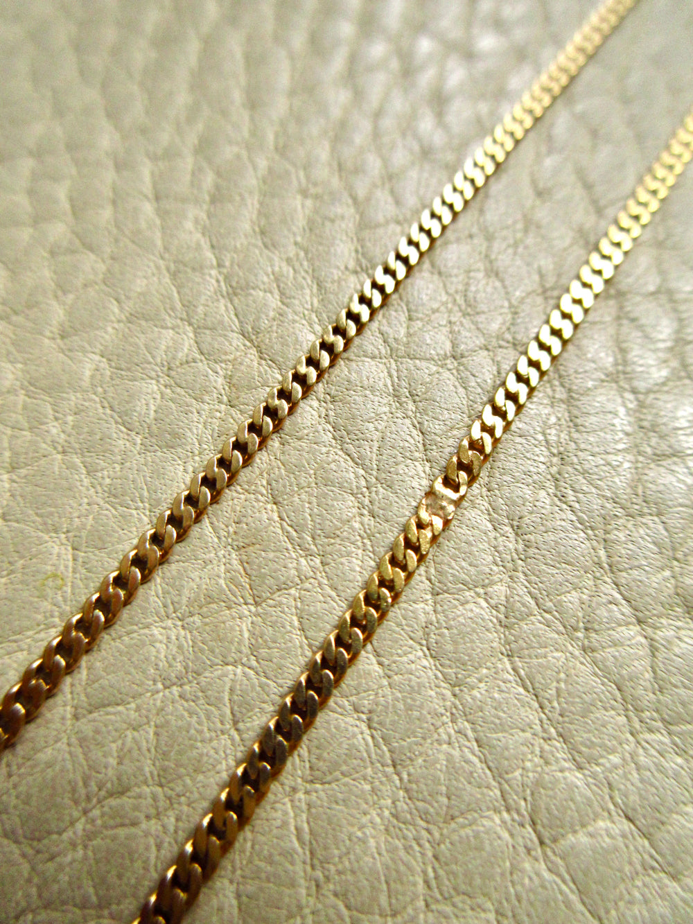 Scandinavian Vintage 18k Gold Pressed Curb Chain – 18.25 Inch Length