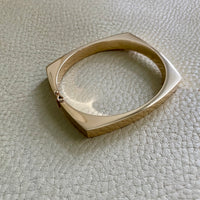 Incredible!! Danish 14k gold geometric hinged bangle - Midcentury era - by Bernhard Hertz