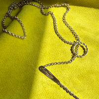 Lariat Style Vintage Rolo Link Necklace in Sterling Silver - 32.7 inch length