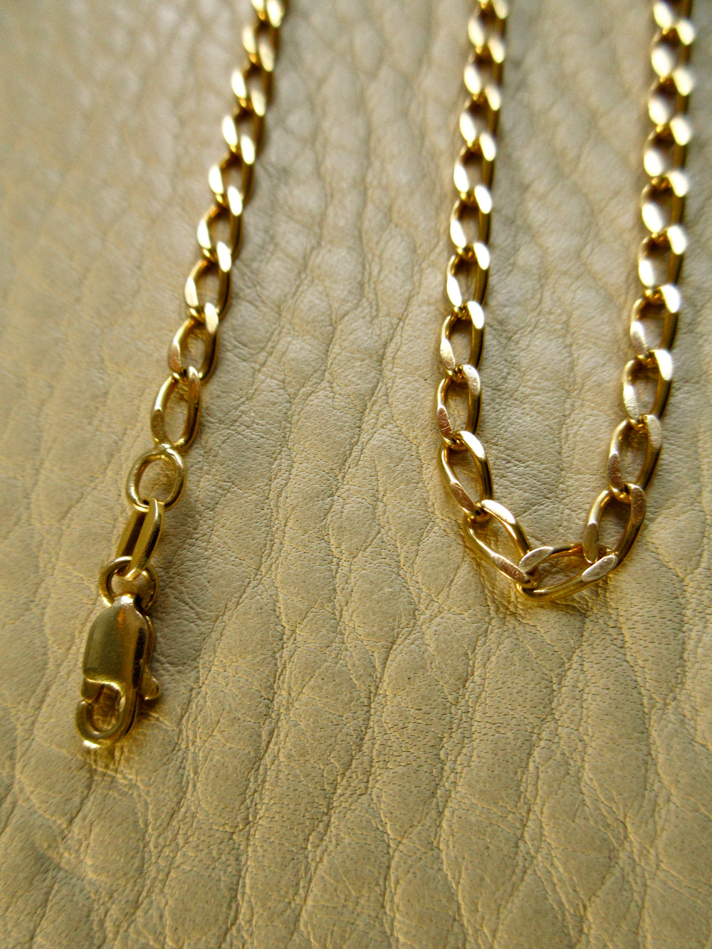 Vintage Italian Open Curb Link Chain 18k Gold – 26.5 Inch Length