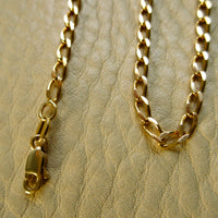Vintage Italian Open Curb Link Chain 18k Gold – 26.5 Inch Length
