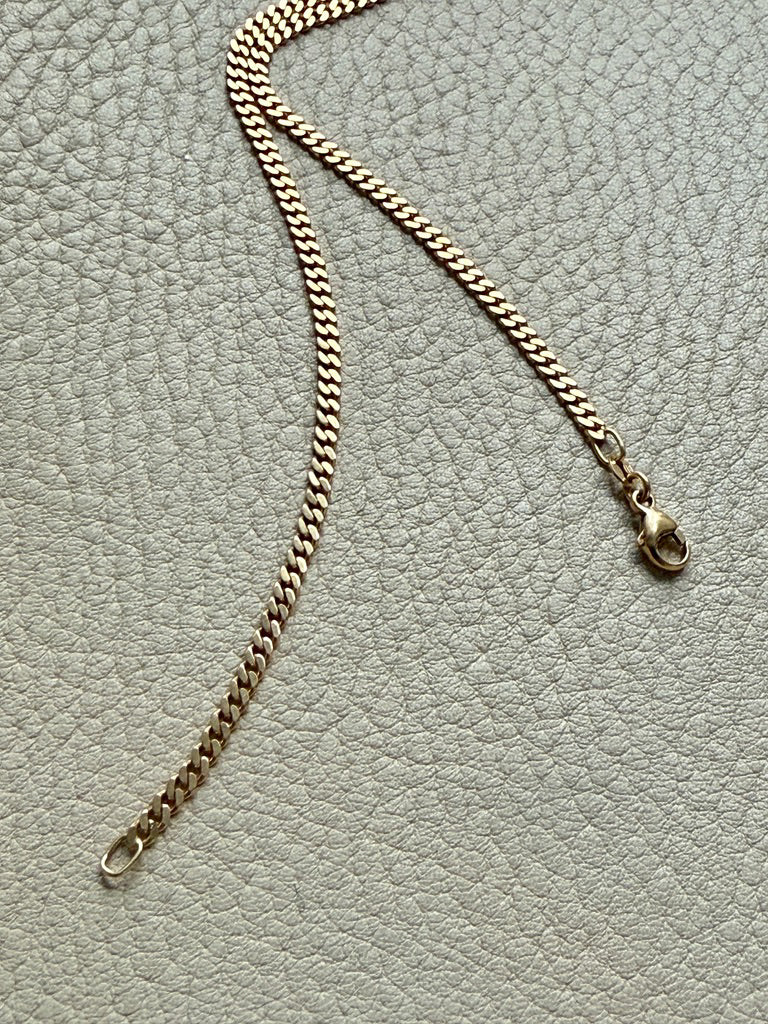 Vintage 18k gold pressed curb link necklace - 17.75 inch length