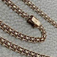 Long 18k gold vintage necklace - Slinky x-link by Tore Clareus - 24 inch length