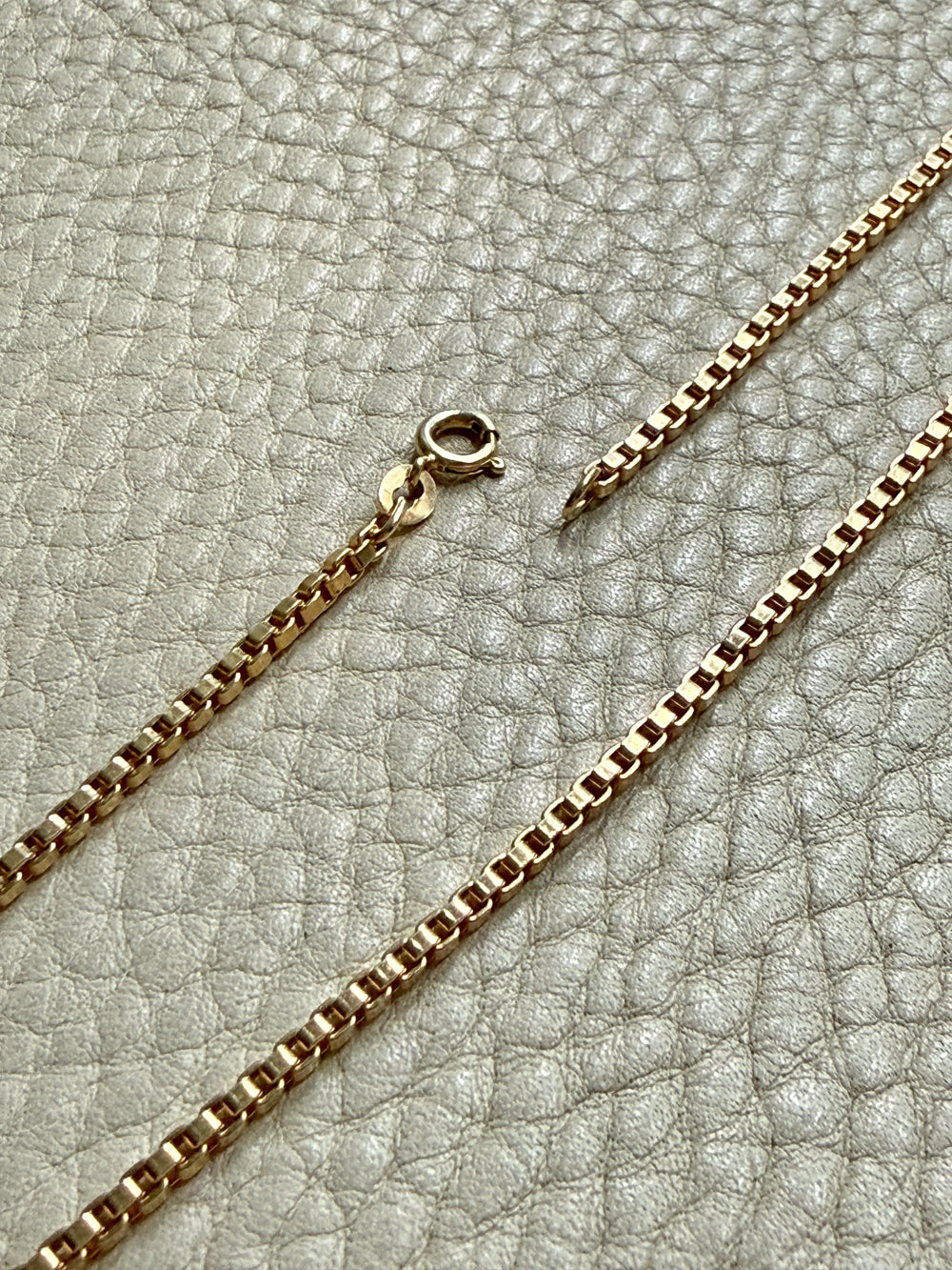 Danish Vintage 14k Gold Box Link Chain Necklace signed SV. C – 16.5 Inches