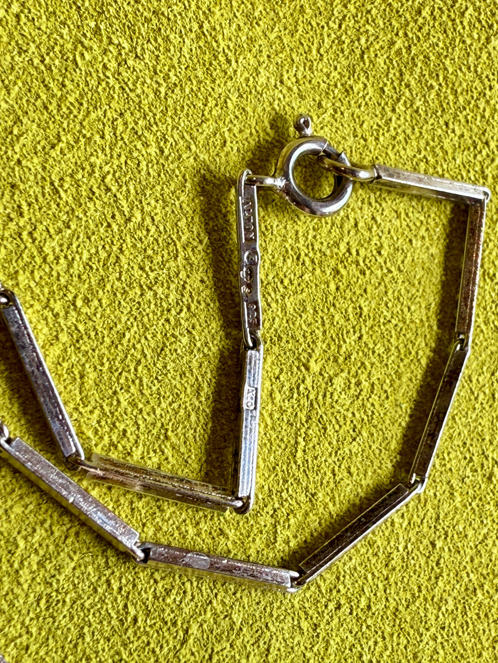 1984 Sterling Silver Butterfly Wing bar link Necklace BY ALTON - 24 inch length