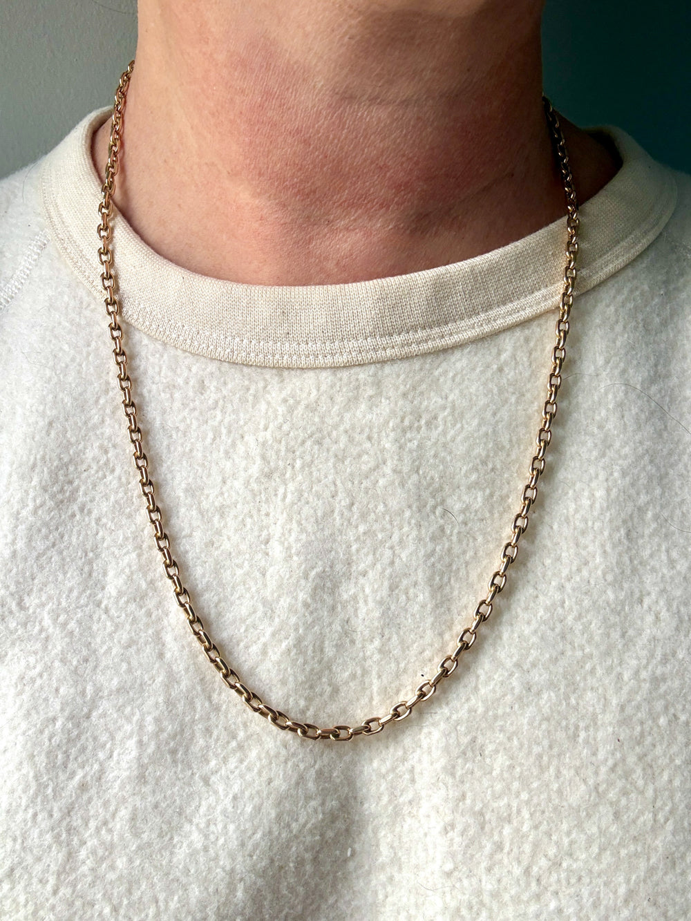Chunky Vintage Danish 14k Gold Biker Chain Necklace – 23 Inch Length
