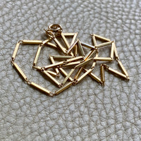 Geometric gold bar link necklace - 18k gold - 21 inch length