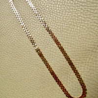 SILKY! Midcentury Italian Brick Link Necklace 18k Gold – 18.5 Inch Length