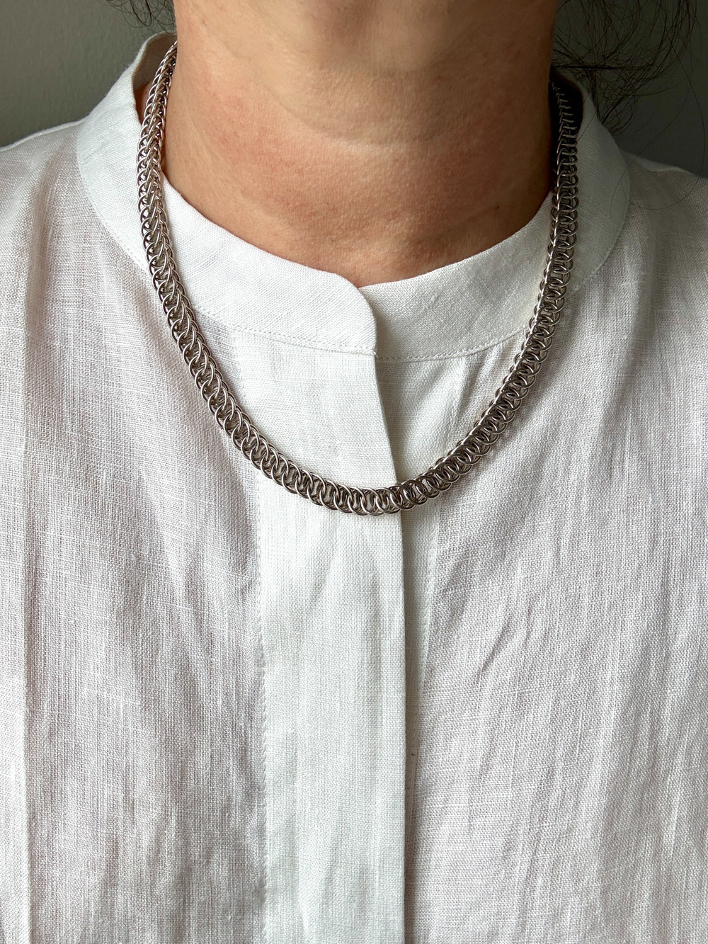 Vintage Sterling Silver Spiral Link Chain Necklace – 19.9 Inch length