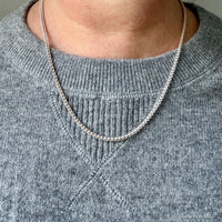 Silver Handmade Open Foxtail Link Necklace - 20 inch length