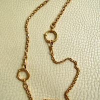 Vintage Swedish 18k Gold Biker Watch Chain Necklace – 20.9 Inch Length on beige background