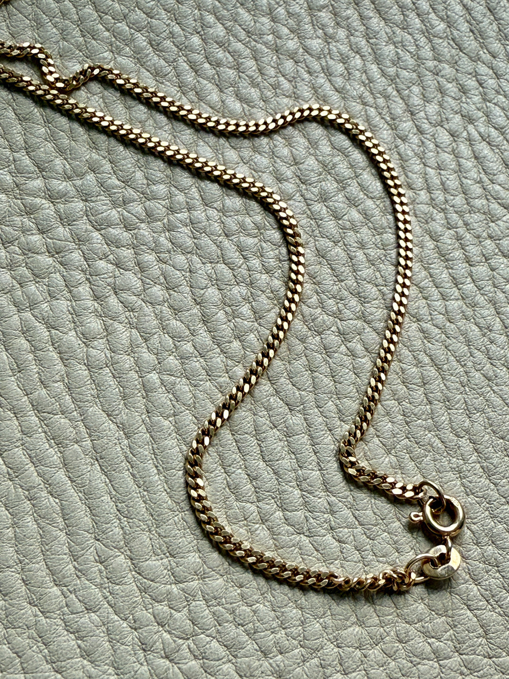 Danish Vintage 14k Gold Curb Link Chain Necklace - Excellent long length 23.75 inch length