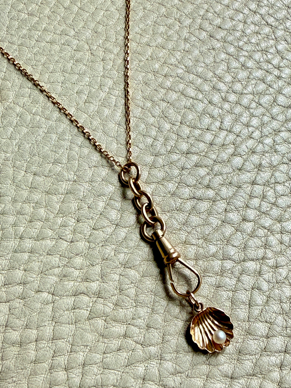 18k Gold Vintage Pendant or Chain Extender with Swivel Dog Clip - Excellent for your Charms