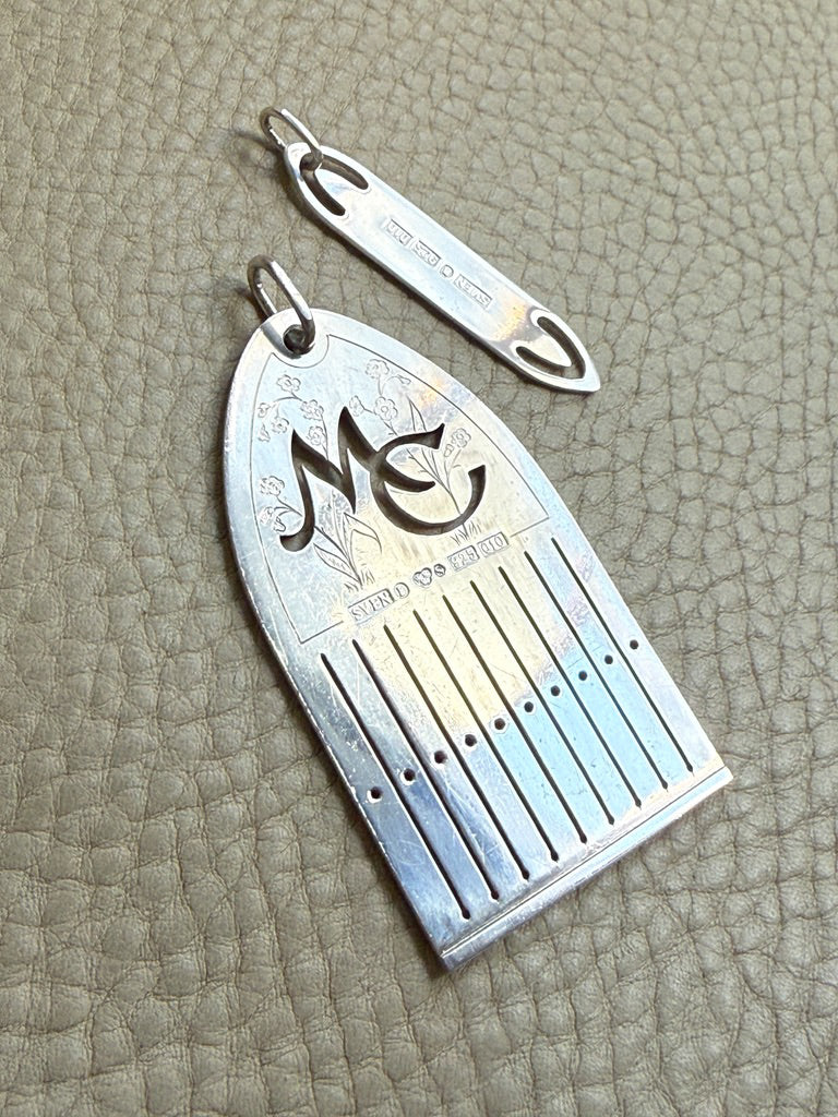 Vintage Swedish Sterling Silver Tape Loom Pendant - Signed