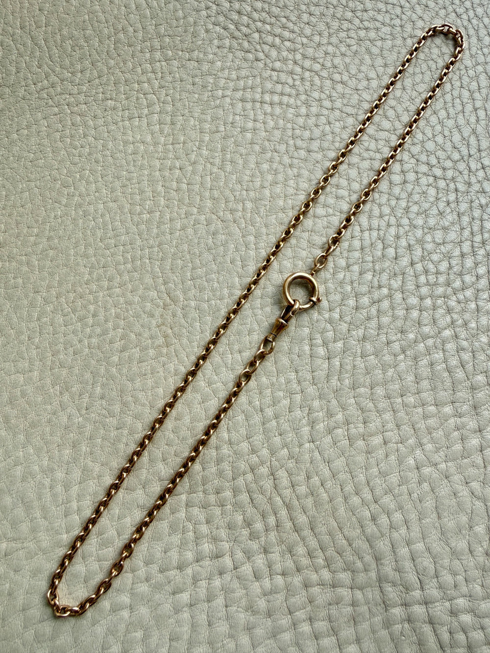Antique Swedish 18k Gold Oval Link Watch Chain Necklace – 17.25 Inch Length