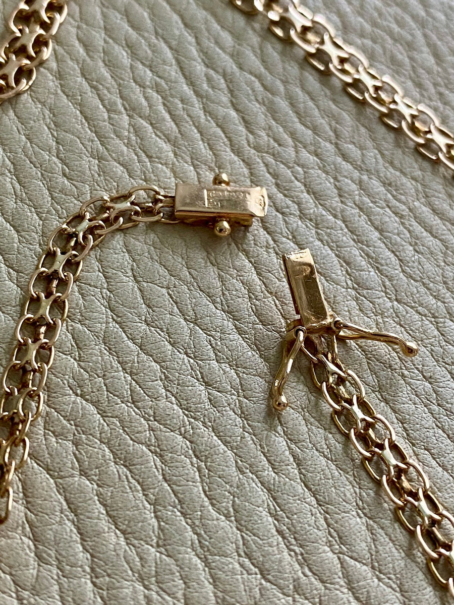 Swedish gold necklace - Graduated star link in solid 14k gold - 18.5 inch length