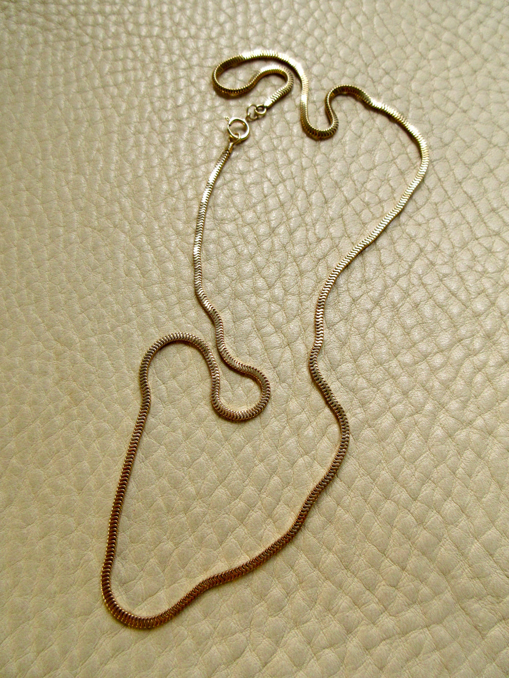 Vintage Snake Chain Necklace 14k Gold – 18.5 Inch Length