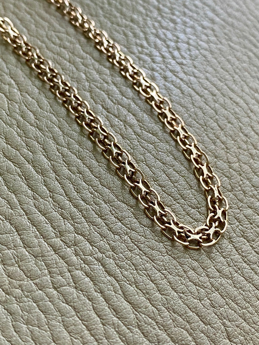 Swedish gold necklace - Graduated star link in solid 14k gold - 18.5 inch length