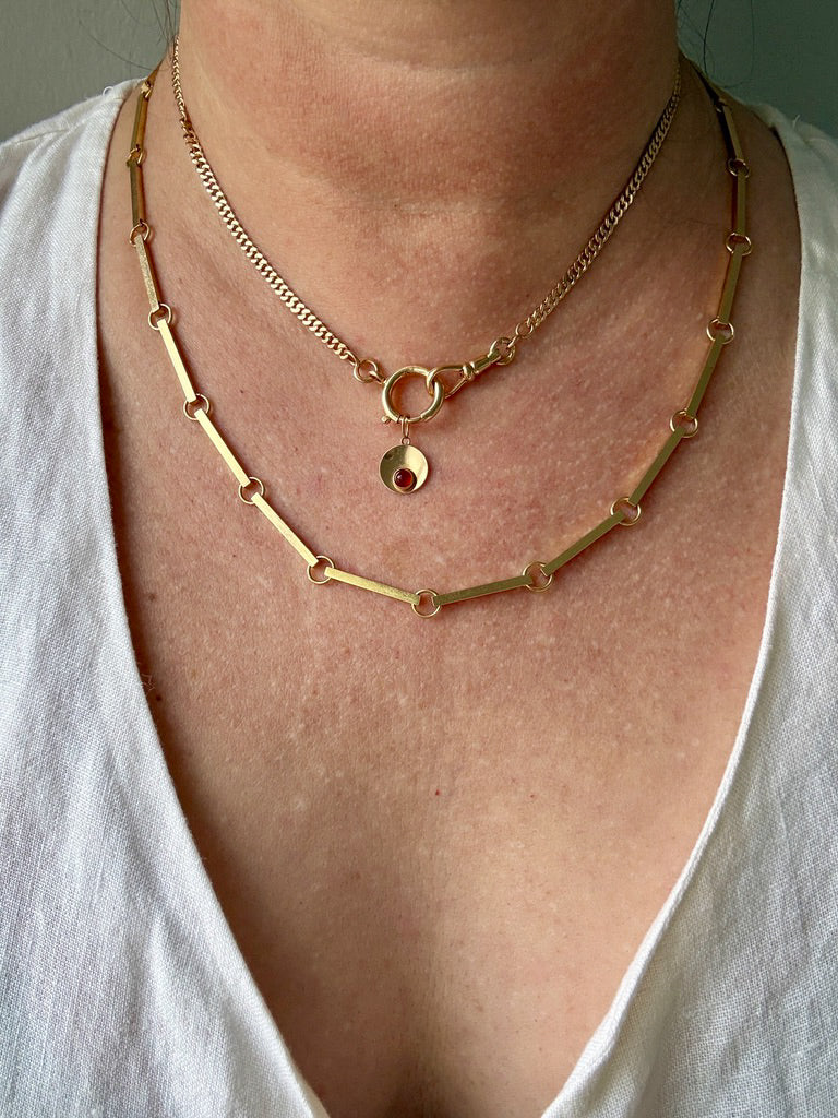 1979 Signed Swedish Vintage Bar Link Necklace 18k Gold, 29 gram – 20.5 Inch Length
