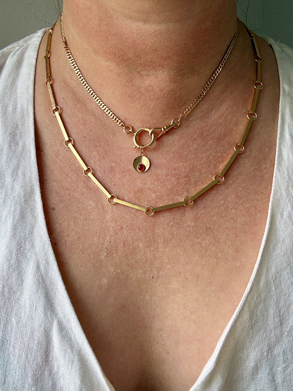 1943 Swedish Vintage Gold Curb Link Watch Chain Necklace 18k Gold – 16 Inch Length