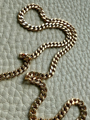 25 gram 18k Gold Chubby Round Curb Link Chain Necklace - Swedish Vintage - 19.5 inch length