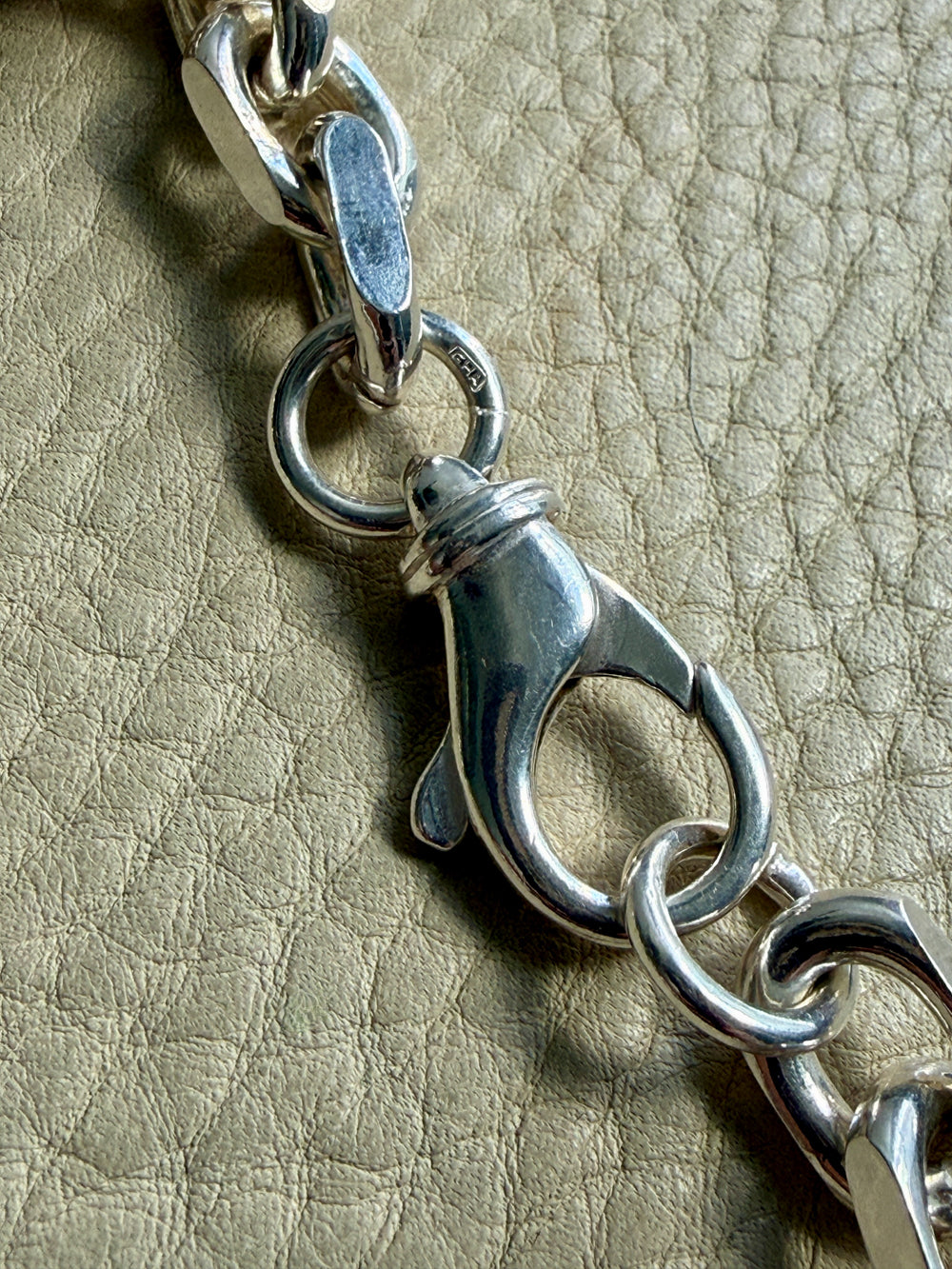 CHUNKY Vintage Sterling Silver Biker Chain Necklace - 19.5 inch length