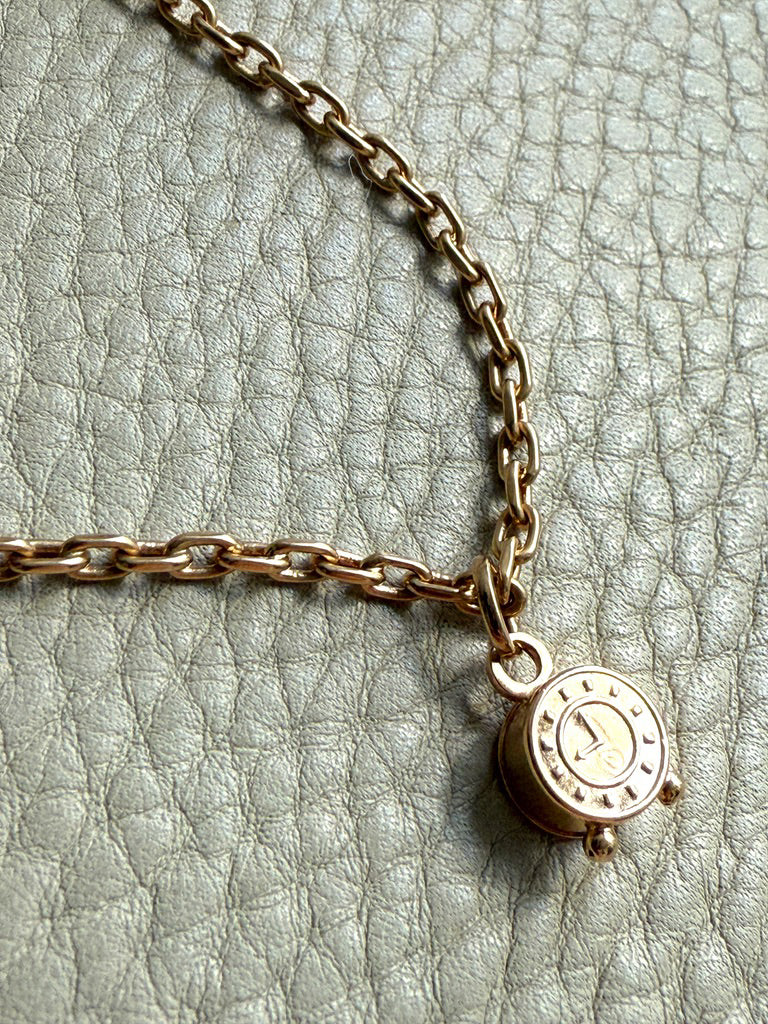 1926 Gothenburg, Vintage 18k Gold Biker Link Chain Necklace - 24 inch length