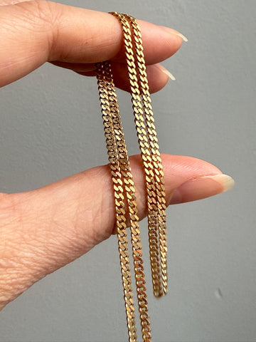 Vintage 18k gold pressed curb link necklace - 17.75 inch length