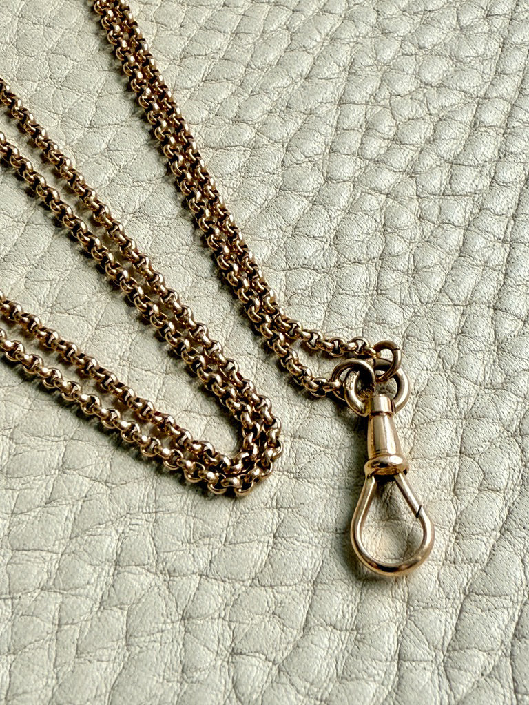 antique gold necklace with dog clip