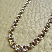 Vintage Double Link Necklace Sterling Silver – 28" Length