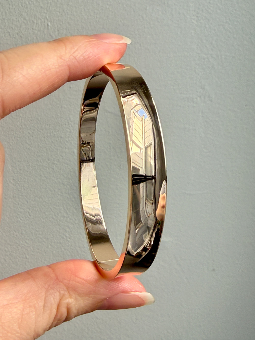 1960s era Vintage Danish 14k Gold Hinged Bangle Bracelet – 7 inch Interior Circumference