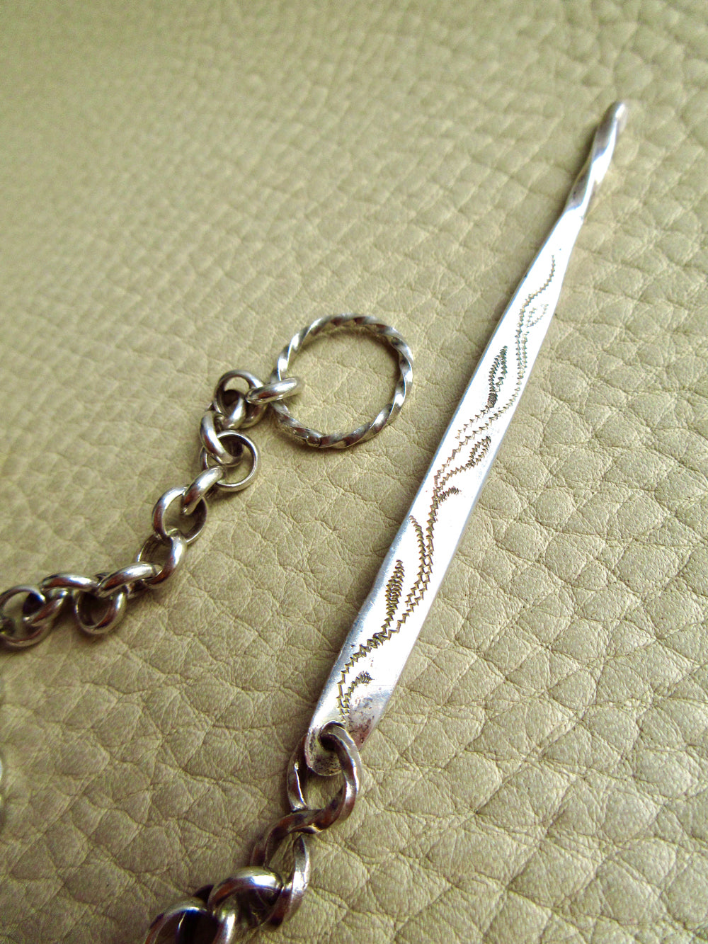 1941 Vintage Swedish Silver Lariat Rolo Necklace – 26.5 Inch Adjustable Length